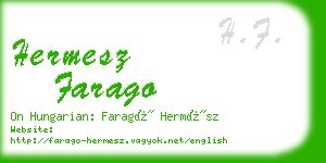 hermesz farago business card